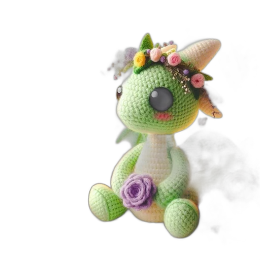 dragon, staff, creature, flower, 3d render, fantasy art, photorealistic, pixel art transparent PNG cut-out