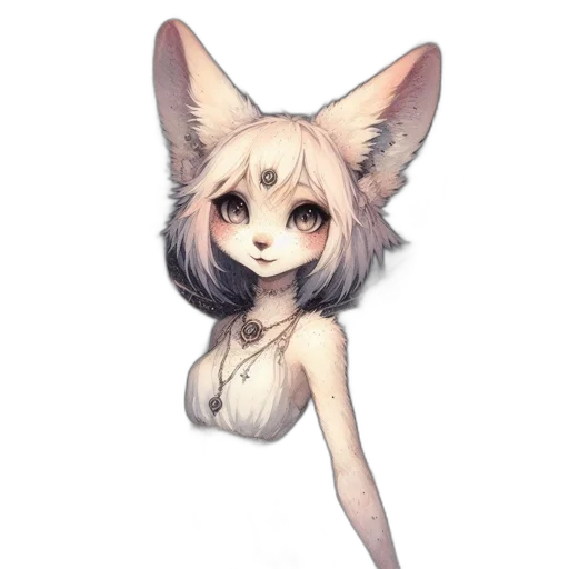 staff, creature, animal, dress, watercolor, fantasy art, concept art, anime transparent PNG cut-out
