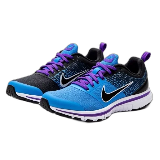 shoes, pair, blue, black, running, purple, laces, nike transparent PNG cut-out