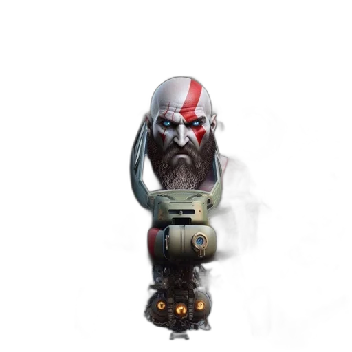mask, robot, staff, creature, concept art, 3d render, fantasy art, intricately transparent PNG cut-out