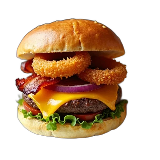 food, animal, weapon, photorealistic, 3d render, gourmet, burger, toasted transparent PNG cut-out