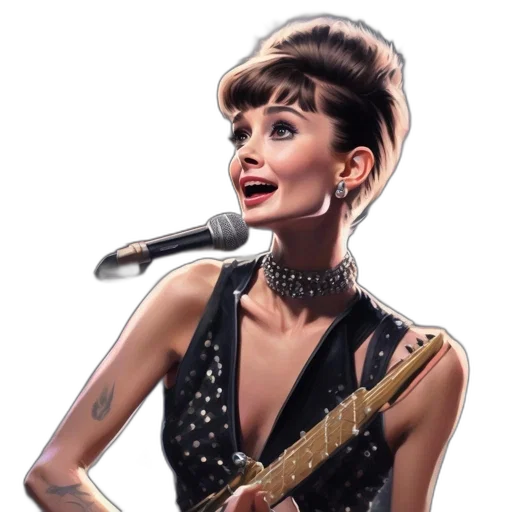 cartoon, photorealistic, watercolor, oil painting, woman, short, hairstyle, sings transparent PNG cut-out