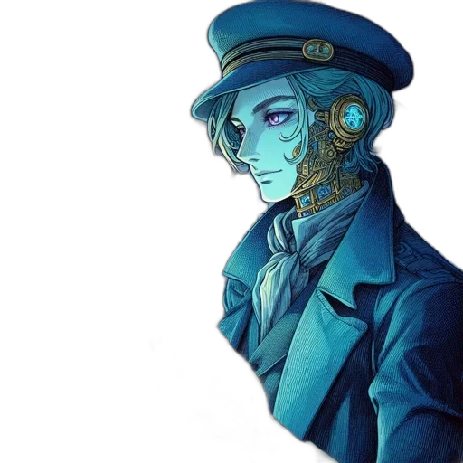 mask, staff, face, hat, concept art, watercolor, anime, pixel art transparent PNG cut-out