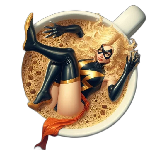 comic book art, cartoon, concept art, fantasy art, golden, stylized, female, character transparent PNG cut-out