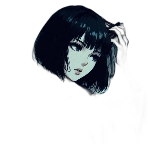 face, mask, hair, creature, anime, watercolor, concept art, photorealistic transparent PNG cut-out