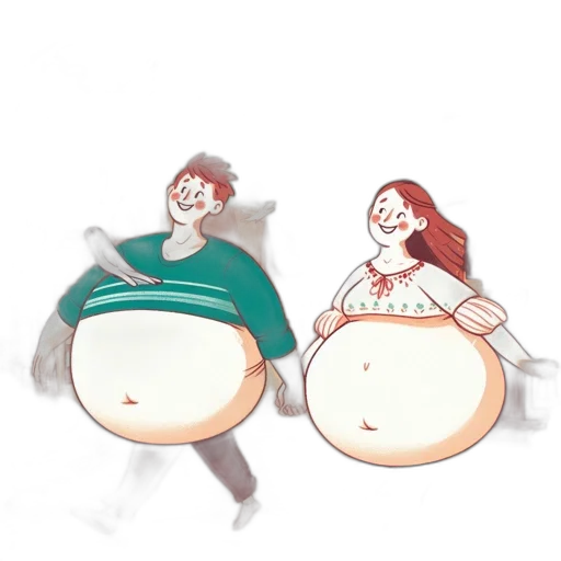 food, concept art, 3d render, watercolor, cartoon, two, animated, characters transparent PNG cut-out