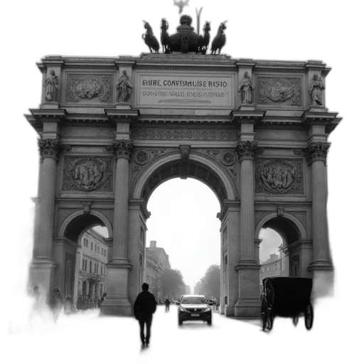building, staff, crown, photorealistic, concept art, 3d render, city street, fog transparent PNG cut-out