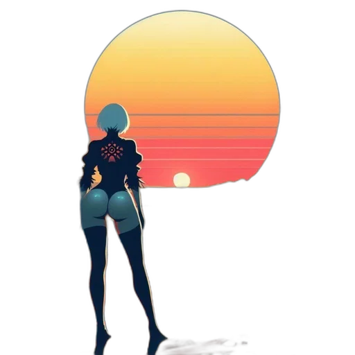 robot, jacket, dress, umbrella, concept art, pixel art, vaporwave, fantasy art transparent PNG cut-out