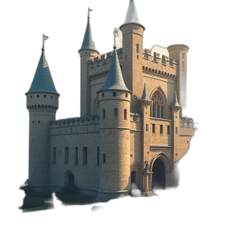 building, crown, sword, dragon, 3d render, concept art, photorealistic, fantasy art transparent PNG cut-out