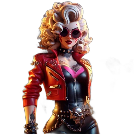 jacket, mask, comic book art, concept art, 3d render, cyberpunk, woman, curly transparent PNG cut-out