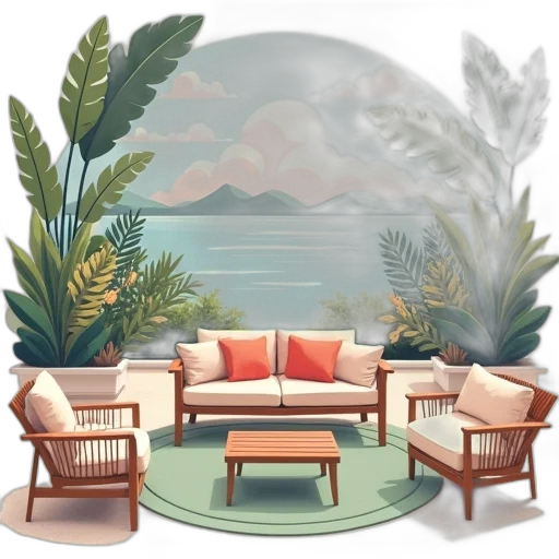 furniture, 3d render, concept art, photorealistic transparent PNG cut-out