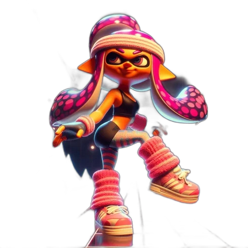 weapon, staff, jacket, hat, concept art, 3d render, pixel art, vaporwave transparent PNG cut-out
