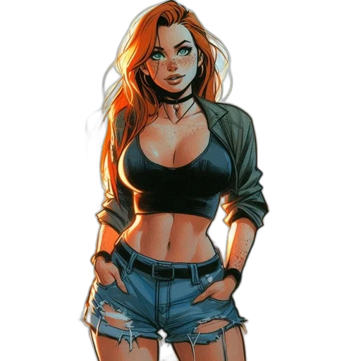 jacket, comic book art, concept art, cartoon, fantasy art, neon lights, green, blue transparent PNG cut-out
