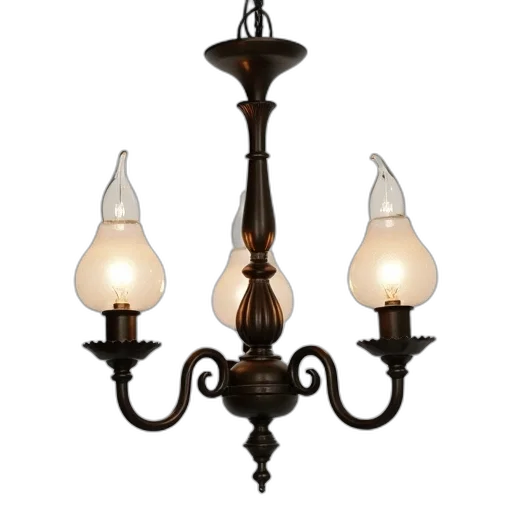 3d render, photorealistic, vintage-style, chandelier, dark, bronze, finish, clear transparent PNG cut-out