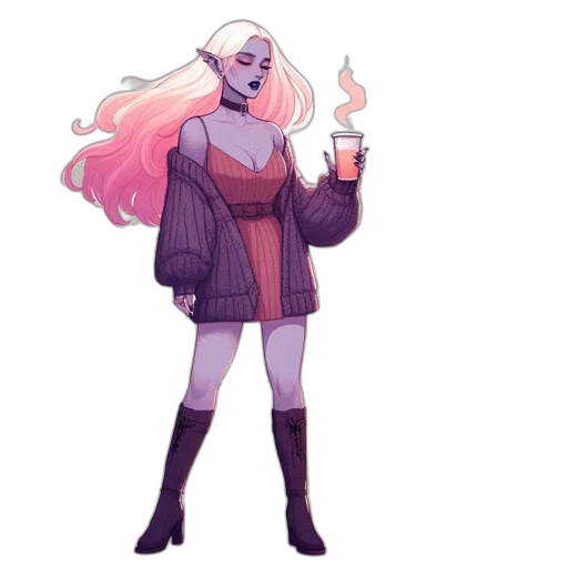 jacket, staff, creature, dress, concept art, fantasy art, pixel art, watercolor transparent PNG cut-out