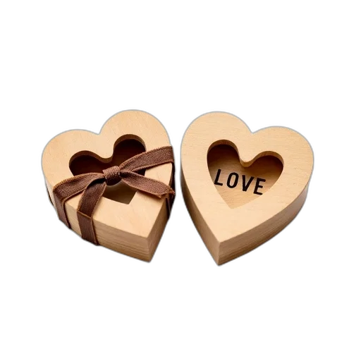 jewelry, shoes, 3d render, earth tones, two, wooden, heart-shaped, boxes transparent PNG cut-out