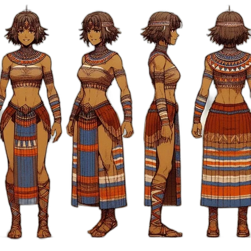 dress, concept art, fantasy art, pixel art, comic book art, earth tones, golden, dark transparent PNG cut-out