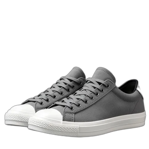 shoes, photorealistic, monochrome, pair, gray, sneakers, white, sole transparent PNG cut-out