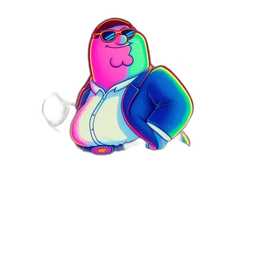 jacket, staff, robot, jewelry, vaporwave, 3d render, concept art, pixel art transparent PNG cut-out