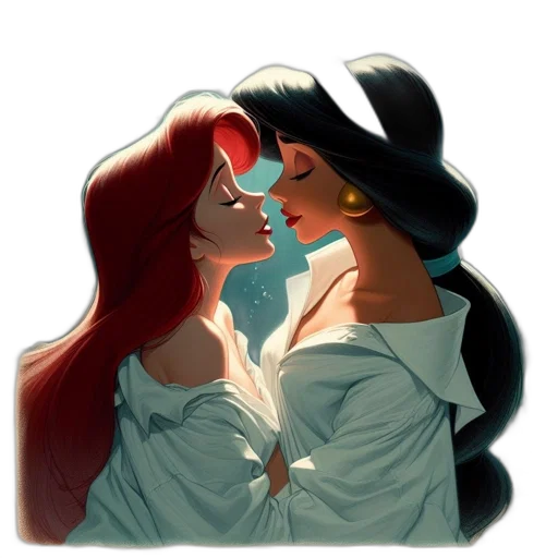 concept art, comic book art, pixel art, fantasy art, underwater, fire, two, female transparent PNG cut-out