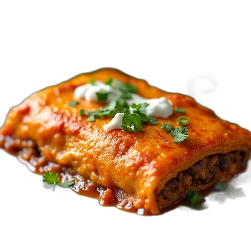food, photorealistic, 3d render, enchilada transparent PNG cut-out