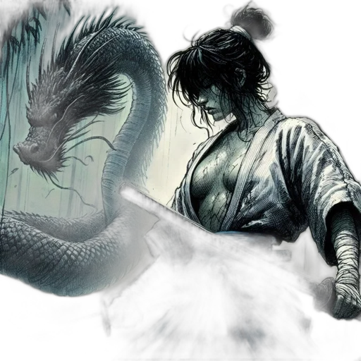 dragon, creature, concept art, fantasy art, comic book art, photorealistic, underwater, fog transparent PNG cut-out