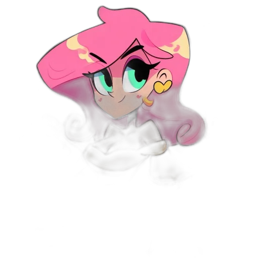 hat, staff, mask, creature, vaporwave, cartoon, concept art, pixel art transparent PNG cut-out