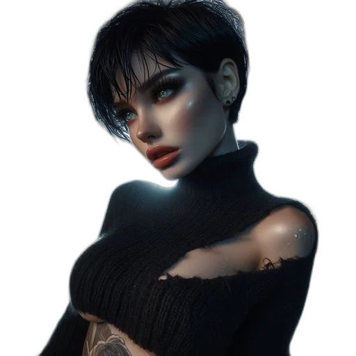 face, dress, jewelry, staff, fantasy art, photorealistic, cyberpunk, concept art transparent PNG cut-out