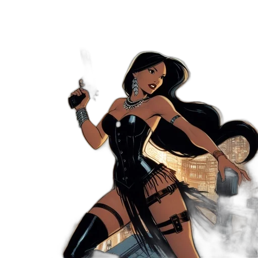 comic book art, concept art, fantasy art, cartoon, fire, female, animated, hero transparent PNG cut-out