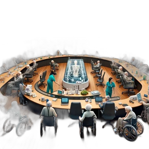 staff, concept art, outer space, innovative, senior, care, center, features transparent PNG cut-out