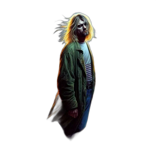 mask, jacket, creature, face, concept art, pixel art, comic book art, cyberpunk transparent PNG cut-out