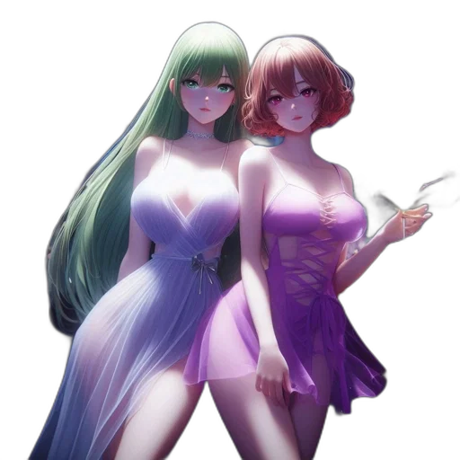 dress, concept art, vaporwave, fantasy art, anime, neon lights, pastel, green transparent PNG cut-out