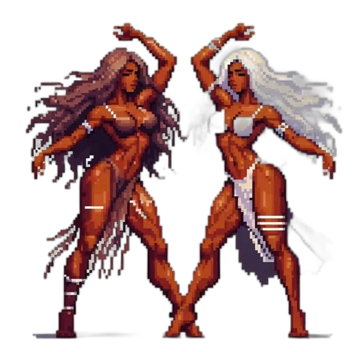 pixel art, concept art, comic book art, fantasy art, fire, earth tones, dark, two transparent PNG cut-out
