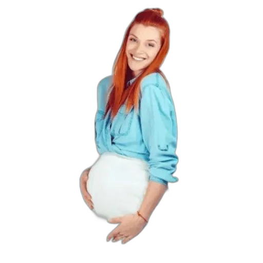 jacket, dress, staff, photorealistic, woman, red, hair, wearing transparent PNG cut-out