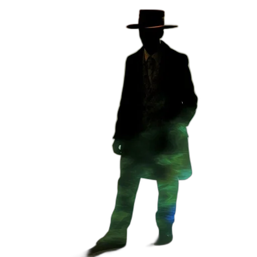 hat, staff, jacket, robot, concept art, pixel art, 3d render, cyberpunk transparent PNG cut-out