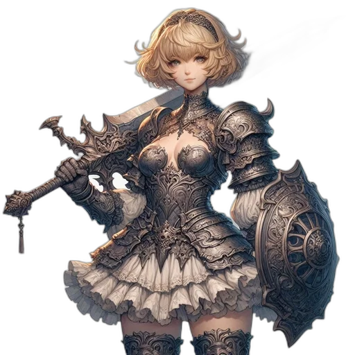 sword, weapon, dress, staff, fantasy art, concept art, pixel art, 3d render transparent PNG cut-out