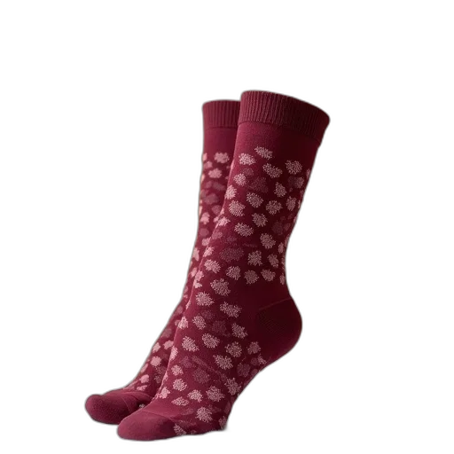shoes, person, leg, wearing, maroon, sock, floral, pattern transparent PNG cut-out
