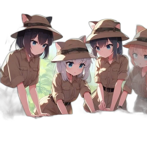 hat, staff, weapon, animal, anime, concept art, pixel art, cartoon transparent PNG cut-out