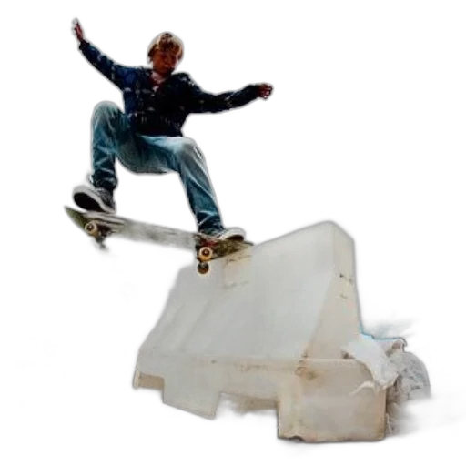 furniture, jacket, skateboarder, performs, trick, concrete, structure, urban transparent PNG cut-out