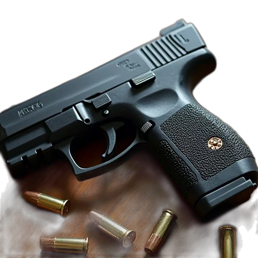weapon, photorealistic, 3d render, handgun, type, model, designed, carry transparent PNG cut-out