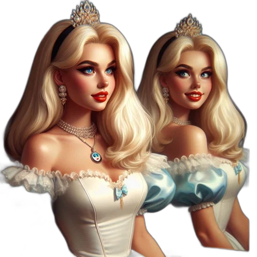 crown, jewelry, fantasy art, 3d render, photorealistic, concept art, blonde-haired, blue-eyed transparent PNG cut-out