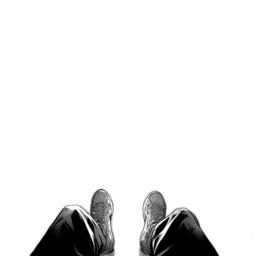 shoes, jacket, face, staff, photorealistic, comic book art, concept art, pencil sketch transparent PNG cut-out