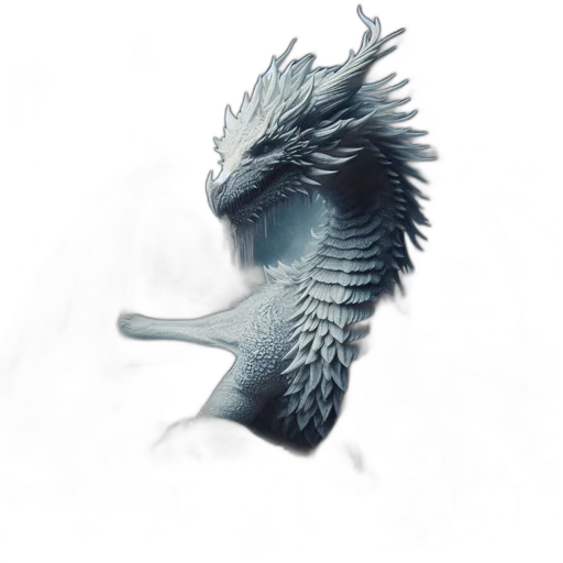 dragon, creature, animal, staff, fantasy art, concept art, photorealistic, watercolor transparent PNG cut-out