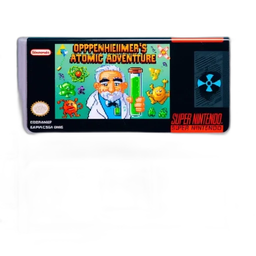 pixel art, super, nintendo, cartridge, featuring, label, depicting, scientist transparent PNG cut-out