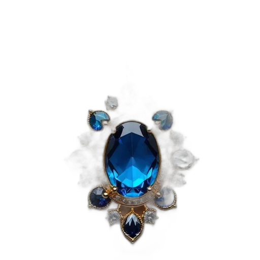 jewelry, crown, staff, 3d render, blue, gold, necklace, pendant transparent PNG cut-out