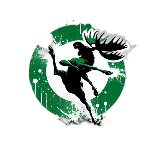 fantasy art, concept art, pixel art, comic book art, green, black, deer, elk transparent PNG cut-out