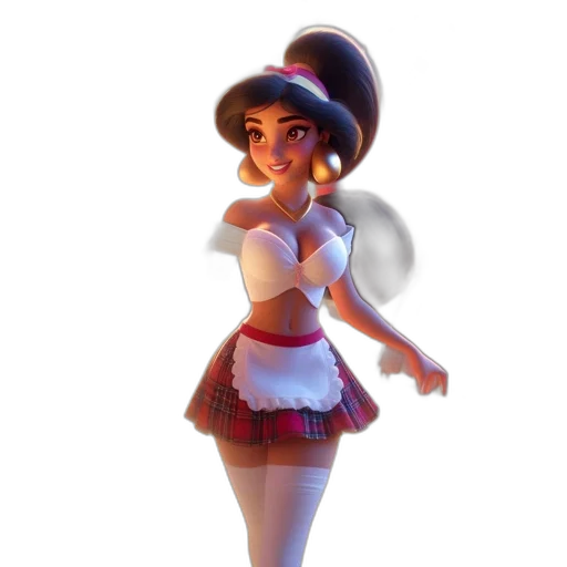 hat, staff, dress, 3d render, concept art, fantasy art, cartoon, neon lights transparent PNG cut-out