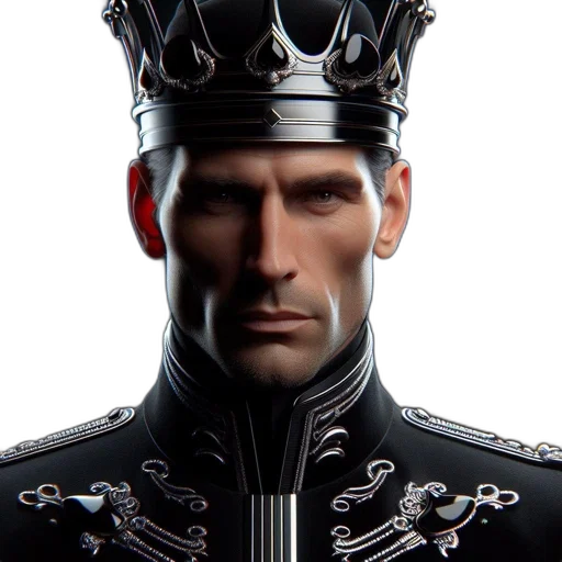 crown, face, staff, 3d render, photorealistic, concept art, fantasy art, serious transparent PNG cut-out