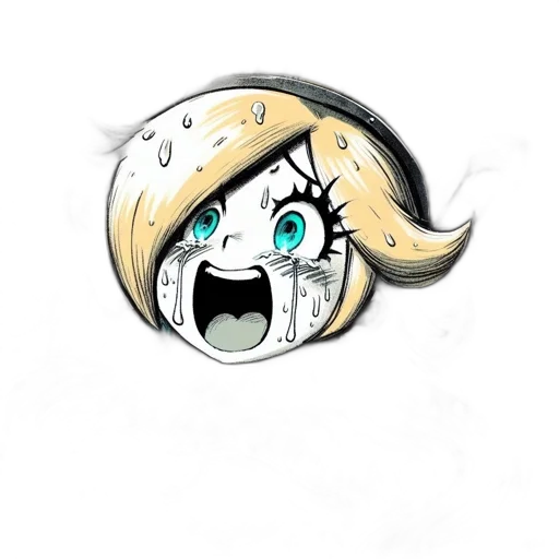 anime, concept art, cartoon, comic book art, emotive, illustration, portrays, weeping transparent PNG cut-out