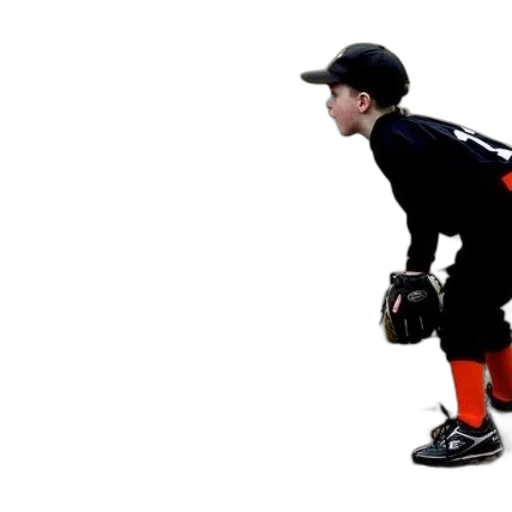 young, baseball, player, black transparent PNG cut-out